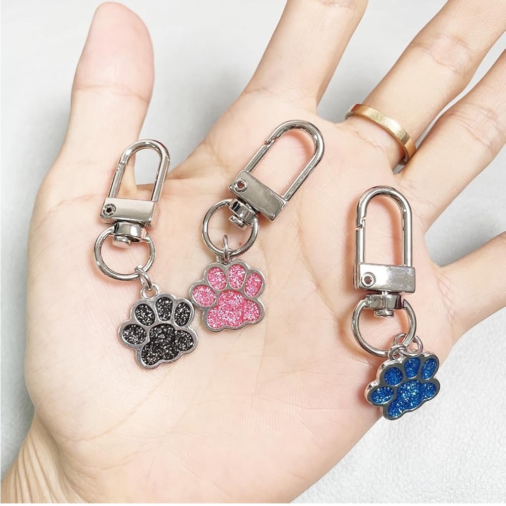 Key Chain Paw Print Women’s Bag Charm Black Car Ring Pendant Purse Backpack New - Picture 5 of 8